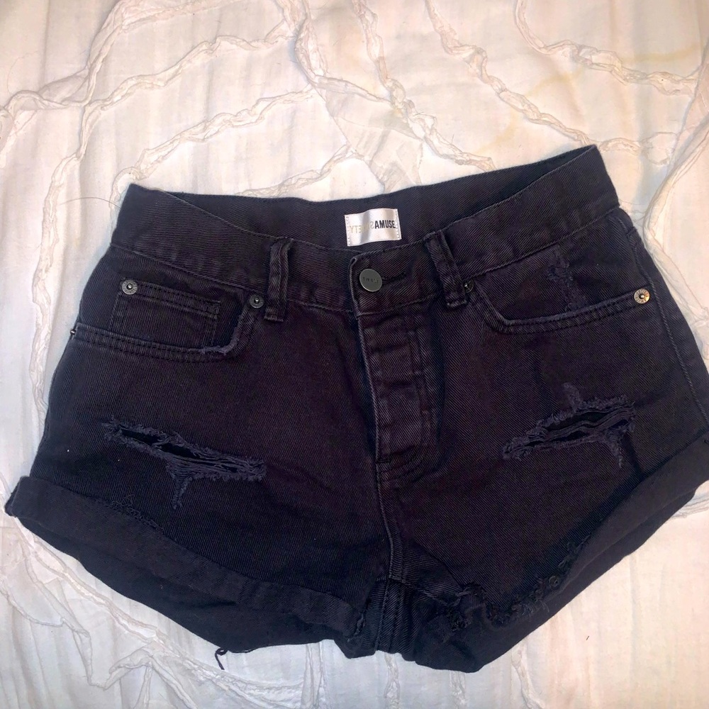 Black Jean shorts size 25